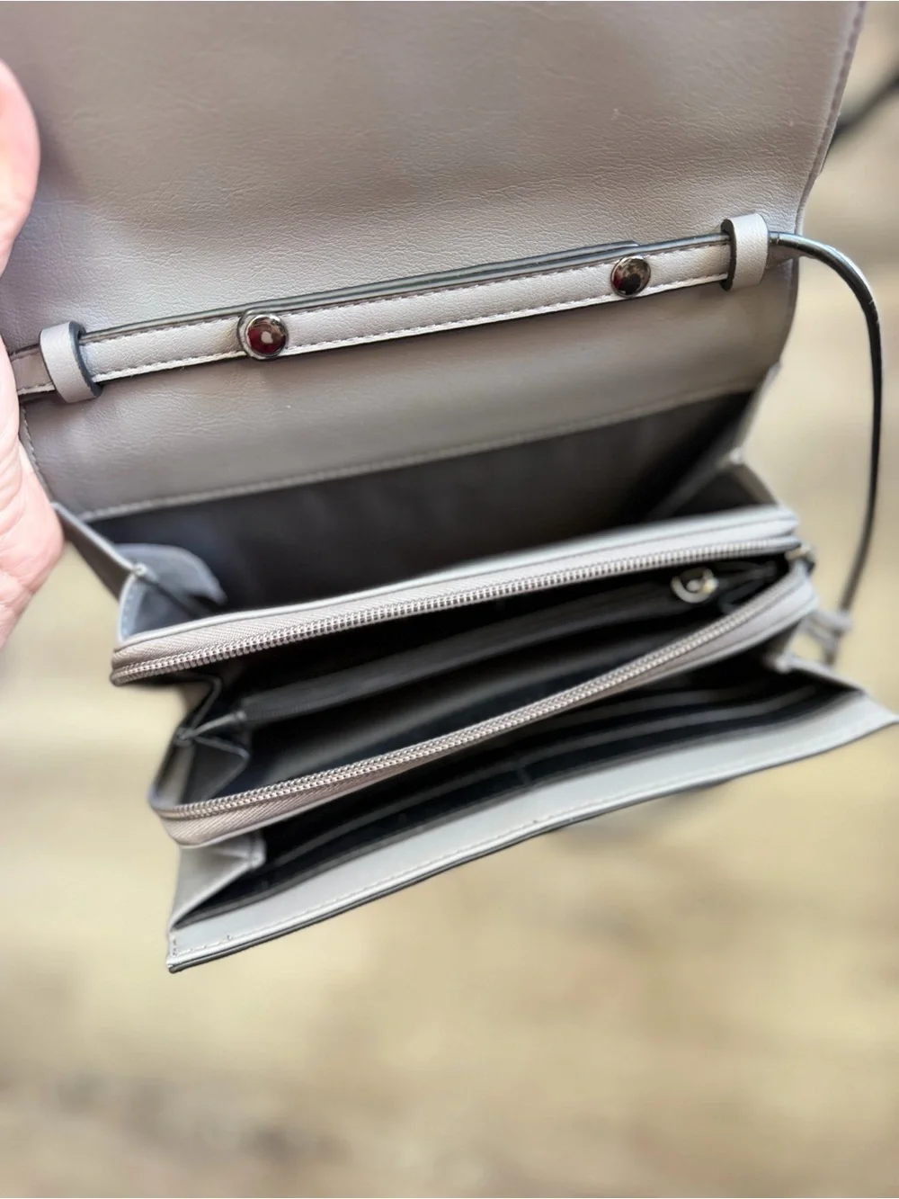 Vera Wang Light Blue & Gray Crossbody